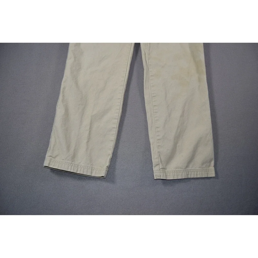 Patagonia Mens 33 Khaki Duck Canvas Workwear Straight Leg Organic Cotton 56831
